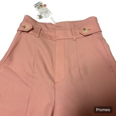 ✨新品・人気✨ UNTITLED ハイウエストワイドパンツ ピンク 1 ウールの画像