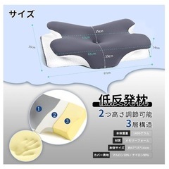 枕 首が痛くならない 人体工学デザイン 睡眠 まくら 低反発枕 よく 眠れる 低反発枕 安眠枕の画像