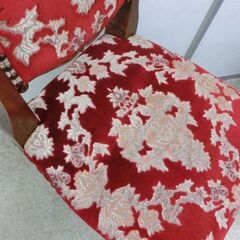 現状品 難あり 脚周辺に折れ アンティーク調チェア ダイニングチェア 要補修 赤 レッド イス チェア 椅子 札幌市 西野店の画像