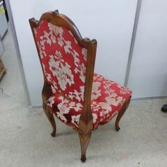 現状品 難あり 脚周辺に折れ アンティーク調チェア ダイニングチェア 要補修 赤 レッド イス チェア 椅子 札幌市 西野店の画像