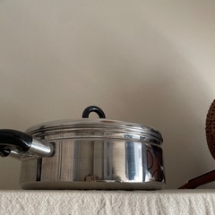 【美品】ステンレス鍋 両手鍋 IHもOK✨すき焼きなどにいかがでしょうか？　　の画像