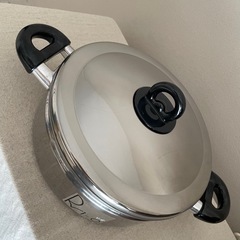 【美品】ステンレス鍋 両手鍋 IHもOK✨すき焼きなどにいかがでしょうか？　　の画像