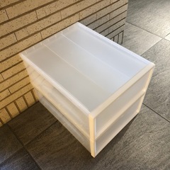 【２個セット】無印良品　ポリプロピレン 収納ケース 小約幅３４×奥行４４．５×高さ１８ｃｍの画像