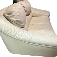 【ソファ】レザー　ホワイトの画像