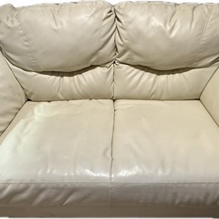 【ソファ】レザー　ホワイトの画像