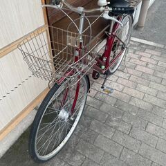 リサイクルショップどりーむ荒田店　No569 自転車　シティサイクル　２７インチ　ギア切り替え付き♪　LEDオートライト付き♪　後輪泥除け割れありのため番線で補強の画像