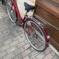 リサイクルショップどりーむ荒田店　No569 自転車　シティサイクル　２７インチ　ギア切り替え付き♪　LEDオートライト付き♪　後輪泥除け割れありのため番線で補強の画像