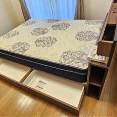 美品、使用6ヶ月ニトリ ダブルベッドフレーム マットレスの画像