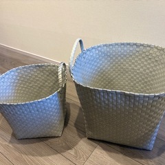 かご　大・小セット　グレーの画像