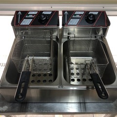 業務用　卓上電気フライヤー　電気フライヤー　6L×2槽　100V×2の画像