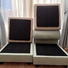 オッドマン・ソファーセット、グレー&ミントグリーン　バイカラーの画像