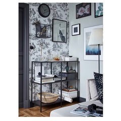 IKEA シェルフユニット　ブラックブラウン　ガラス の画像