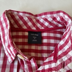 【美品】baby Gapチェック柄長袖シャツ 80cmの画像