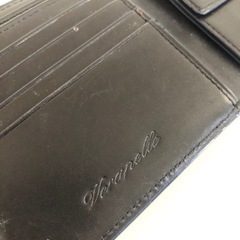 【中古品】VERA PELLE ベラペレ 二つ折り財布 コンパクト ブラック メンズの画像