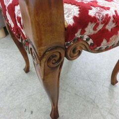 現状品 難あり アンティーク調チェア ダイニングチェア 要修理 赤 レッド イス 椅子 イス 札幌市 西野店の画像