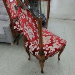 現状品 難あり アンティーク調チェア ダイニングチェア 要修理 赤 レッド イス 椅子 イス 札幌市 西野店の画像