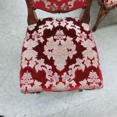 現状品 難あり アンティーク調チェア ダイニングチェア 要修理 赤 レッド イス 椅子 イス 札幌市 西野店の画像