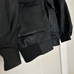 モノマート　MONO-MART オーバーサイズヴィンテージライクブルゾン　レザー　ユニセックス　男女兼用　レザージャケット　ブラック　黒の画像