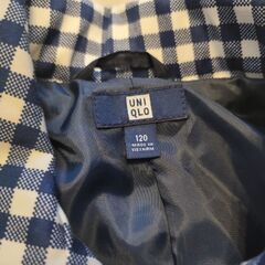 UNIQLO チェック柄 コート 120サイズ トレンチコート ユニクロ キッズの画像