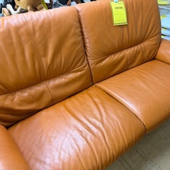 【ジャングル深井店】★カリモク Direttore レザー 2.5Pソファー ブラウン 家具 簡易クリーニング済 堺市（中区 堺区 東区 西区 南区 北区）和泉市 河内長野市 富田林市 松原市 狭山市 深井 【FU2894】の画像