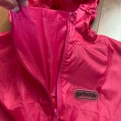 【キッズ】アウトドア　レインコート　ポンチョタイプ　ピンク　130cmの画像