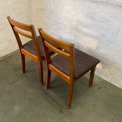 【ジモティ限定特価】 椅子 2脚 セット ブラウン ダイニングチェア 木製 食卓椅子  A0818Gの画像