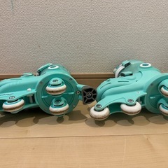 キッズインラインスケート、プロテクター、ヘルメット　3点セット　ミントの画像