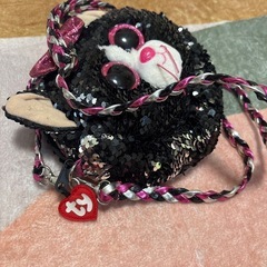 スパンコール猫ポシェットの画像