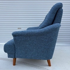 2人掛けソファ ソファ ファブリック ラブソファ ブルー 布貼り ハイバック mw0543の画像