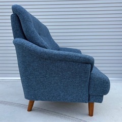 2人掛けソファ ソファ ファブリック ラブソファ ブルー 布貼り ハイバック mw0543の画像