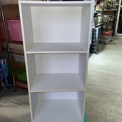 3段 カラーボックス 棚 収納 便利 マルチ収納　整理 教科書 本 ホワイト系 W415×D290×H885 中古品 ③の画像