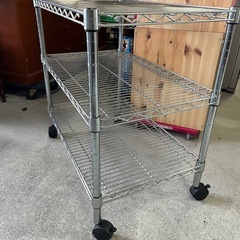 Luminous ルミナス 3段 スチールラック メタルラック 25mm径  便利 棚 収納  幅760×奥行460×高さ730mm   中古 キャスター付き ③の画像