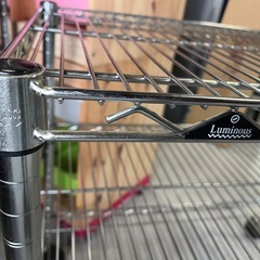 Luminous ルミナス 3段 スチールラック メタルラック 25mm径  便利 棚 収納  幅760×奥行460×高さ730mm   中古 キャスター付き ③の画像