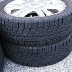 タント純正アルミホイール・BSスタッドレス+アルミ・4本セット165/55R15 中古セット（19年バリ山）の画像