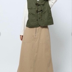 ニコアンド Niko and… アウトパッチZIPスカート Mサイズ ベージュ Aラインスカートの画像