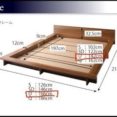 ジャンク【　ダブルベッド　フレーム　】ローの画像