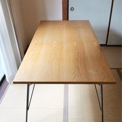 オーク突板 × アデペシュ アイアン脚 ダイニングテーブル 幅160cmの画像