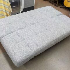 リクライニングソファベッド 布製 グレー ソファ：幅183×奥行100×高さ85㎝ ベッド：横115×縦183㎝ ニトリ 西岡店  の画像