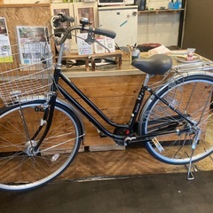 【チェーン新品！】 LEDオートライト　内装3段　27インチ自転車　ブラックの画像