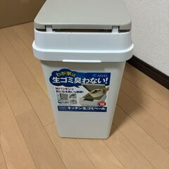 密閉 プッシュ式 20L ホワイト パッキン付 アスベル ゴミ箱 キッチン 防臭 おむつ 赤ちゃん 乳児 ペット 犬 いぬ 猫 蓋付き ふた付き シンプル 臭わない 大の画像