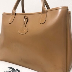 【中古品】LONGCHAMP ロンシャン ロゾ レザートート ハンドバッグ キャメル レディース 本革 カバンの画像