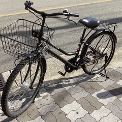 ♪ジモティー特価♪２６ｘ１．９６　極太タイヤ装着26型中古自転車　シマノ製６段変速ＬＥＤオートライト付きの画像