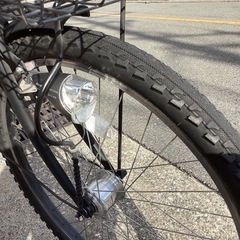 ♪ジモティー特価♪２６ｘ１．９６　極太タイヤ装着26型中古自転車　シマノ製６段変速ＬＥＤオートライト付きの画像