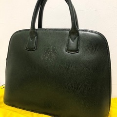 【未使用品】DIDIER LAMARTHE ディディエラマルト ダークグリーン レザー ハンドバッグ フォーマルバッグ レディースの画像