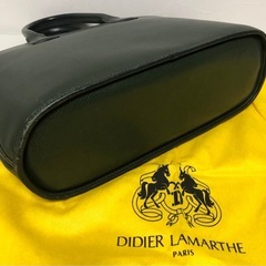 【未使用品】DIDIER LAMARTHE ディディエラマルト ダークグリーン レザー ハンドバッグ フォーマルバッグ レディースの画像