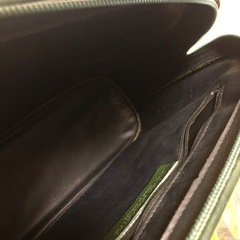 【未使用品】DIDIER LAMARTHE ディディエラマルト ダークグリーン レザー ハンドバッグ フォーマルバッグ レディースの画像