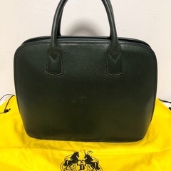 【未使用品】DIDIER LAMARTHE ディディエラマルト ダークグリーン レザー ハンドバッグ フォーマルバッグ レディースの画像