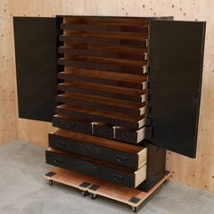 ≪★zyt2546ジ≫ 仙臺箪笥 着物箪笥 渡辺家具店製造 3尺8寸巾 和箪笥/民芸箪笥/観音開き/チェスト/クローゼット/中古家具/宮城県仙台市 071101-15の画像