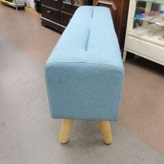 ダイニングベンチ 北欧風 ブルー 脚付 幅104㎝ 長椅子 イス 西岡店の画像