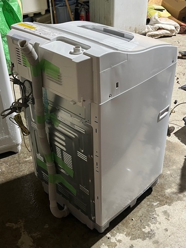 ２０２０年製　縦型洗濯乾燥機　全自動洗濯機　シャープ　洗濯５．５ｋｇ／乾燥３．５ｋｇ　シルバー／ホワイト　ヒーター乾燥　穴なしステンレ